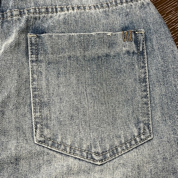 Toni denim with pearls high waisted mini skirt Size L/ 30” - Picture 12 of 17